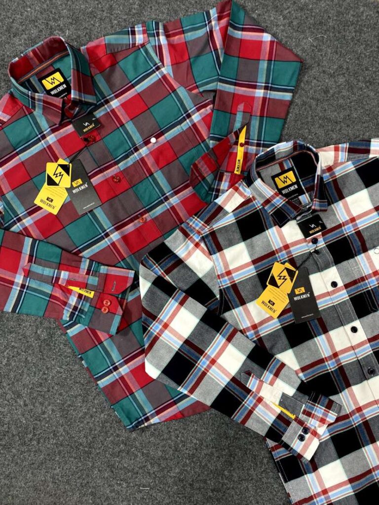 PREMIUM OXFORD COTTON CHECK DOUBLE POCKET SHIRTS DOUBLE SHOULDER