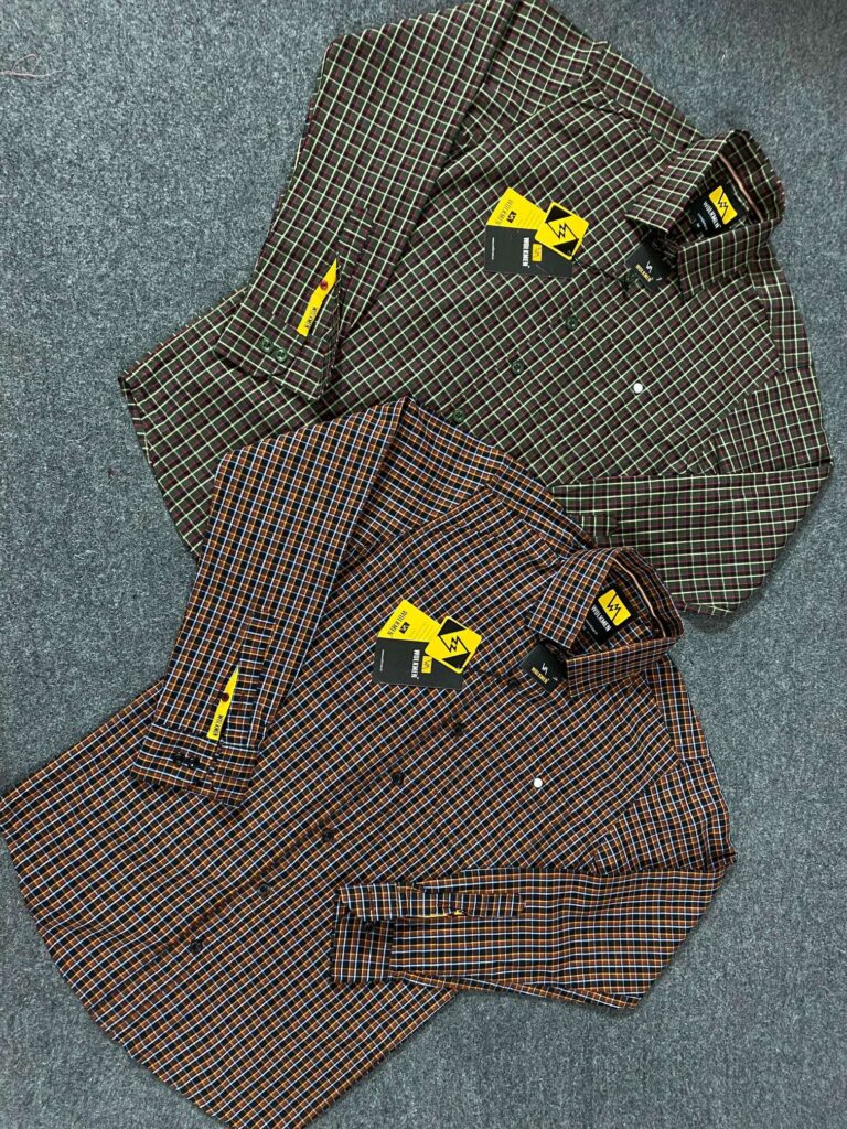 PREMIUM PAPER COTTON CHECK DOUBLE POCKET SHIRTS DOUBLE SHOULDER