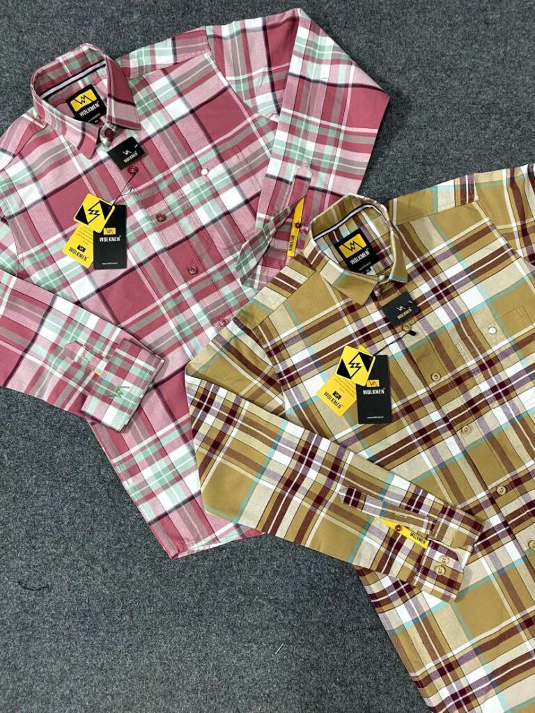 PREMIUM OXFORD COTTON CHECK DOUBLE POCKET SHIRTS DOUBLE SHOULDER