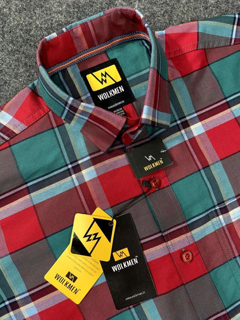 PREMIUM OXFORD COTTON CHECK DOUBLE POCKET SHIRTS DOUBLE SHOULDER