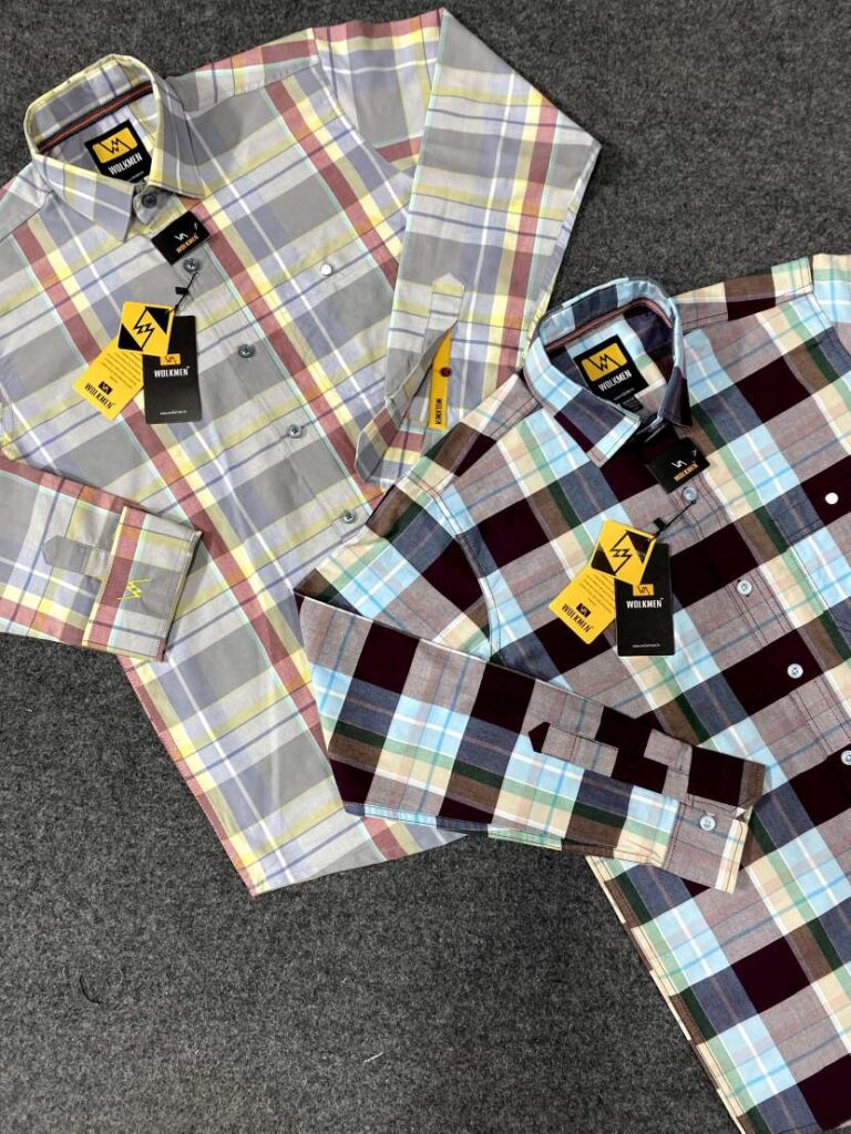 PREMIUM OXFORD COTTON CHECK DOUBLE POCKET SHIRTS DOUBLE SHOULDER