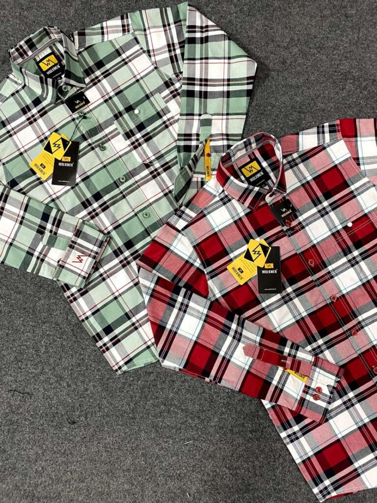 PREMIUM OXFORD COTTON CHECK DOUBLE POCKET SHIRTS DOUBLE SHOULDER