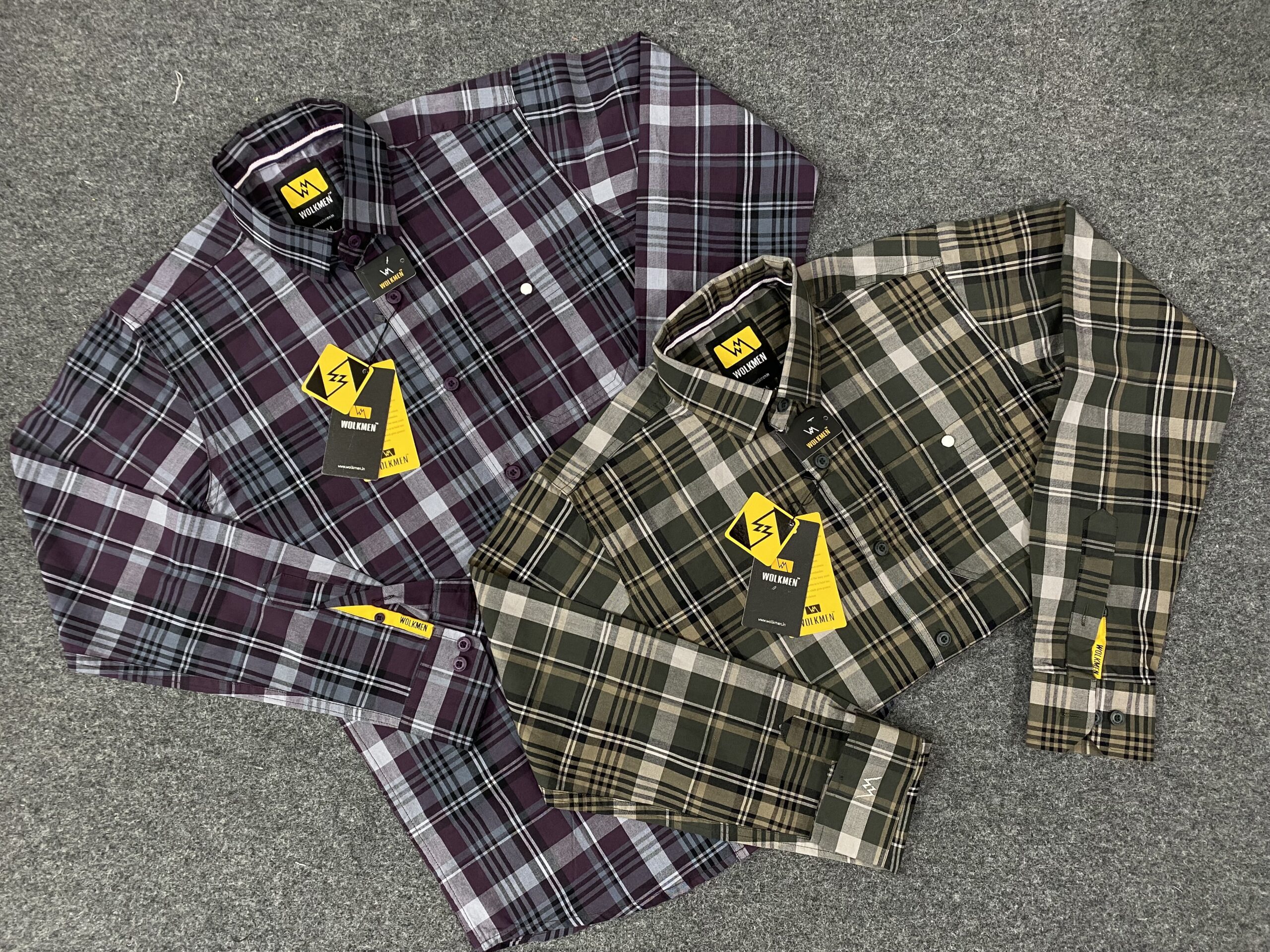 PREMIUM PAPER COTTON FABRIC CHECK SHIRT DOUBLE TEERA( SHOULDER) BACK PLATE FULL ACCESSORIES TEN ARTICLES S to XL 🔥