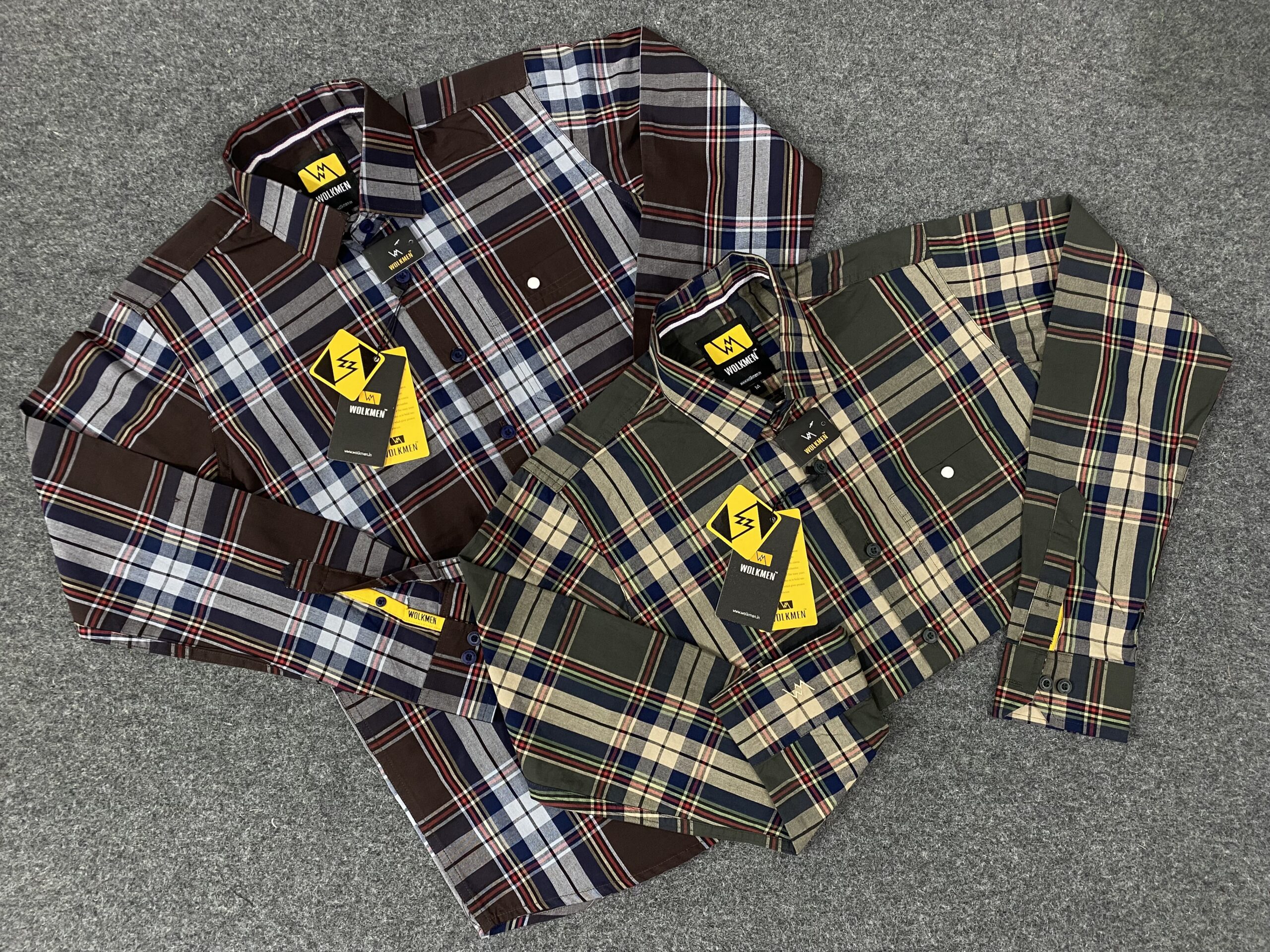 PREMIUM PAPER COTTON FABRIC CHECK SHIRT DOUBLE TEERA( SHOULDER) BACK PLATE FULL ACCESSORIES TEN ARTICLES S to XL 🔥