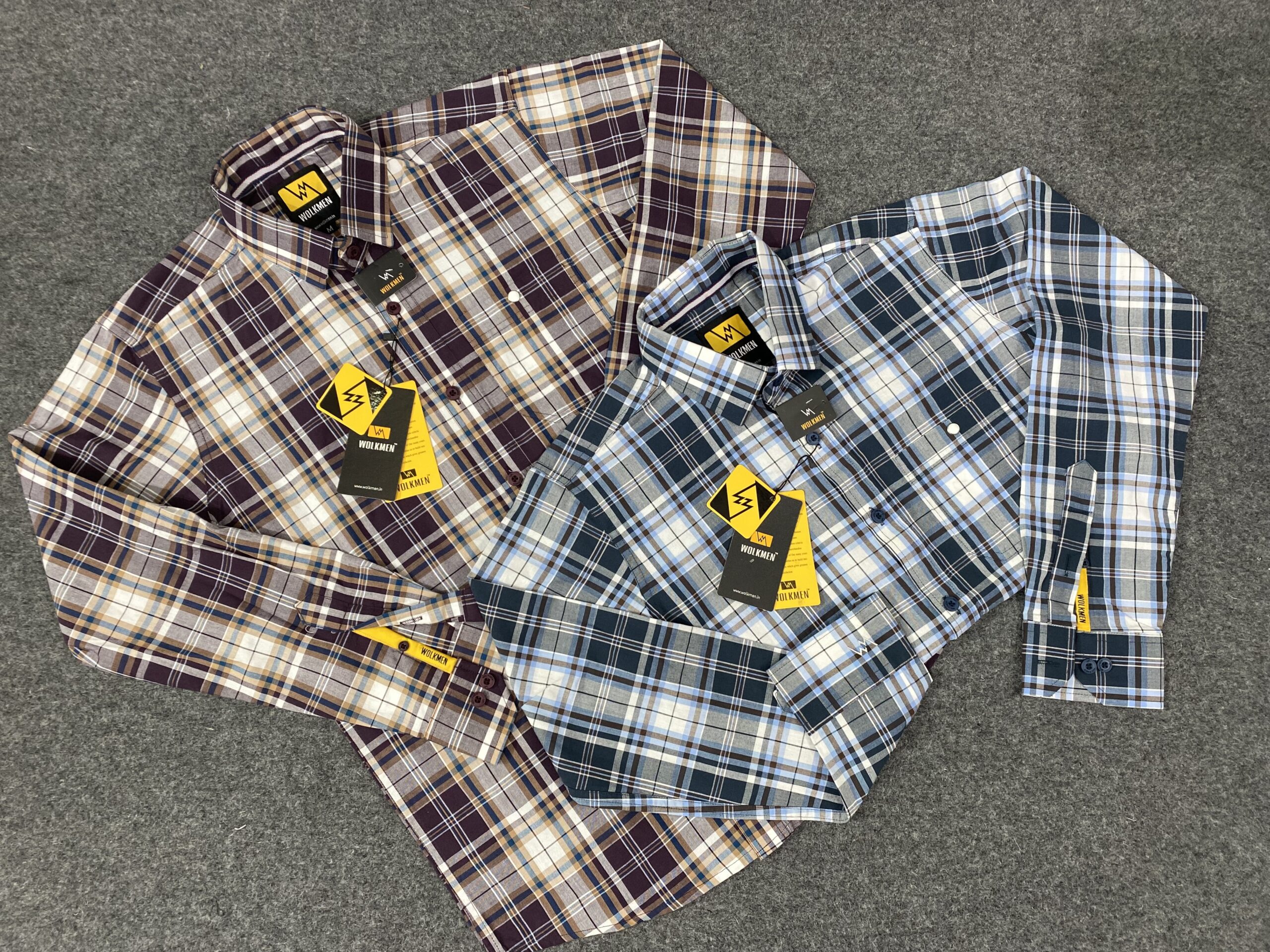 PREMIUM PAPER COTTON FABRIC CHECK SHIRT DOUBLE TEERA( SHOULDER) BACK PLATE FULL ACCESSORIES TEN ARTICLES S to XL 🔥