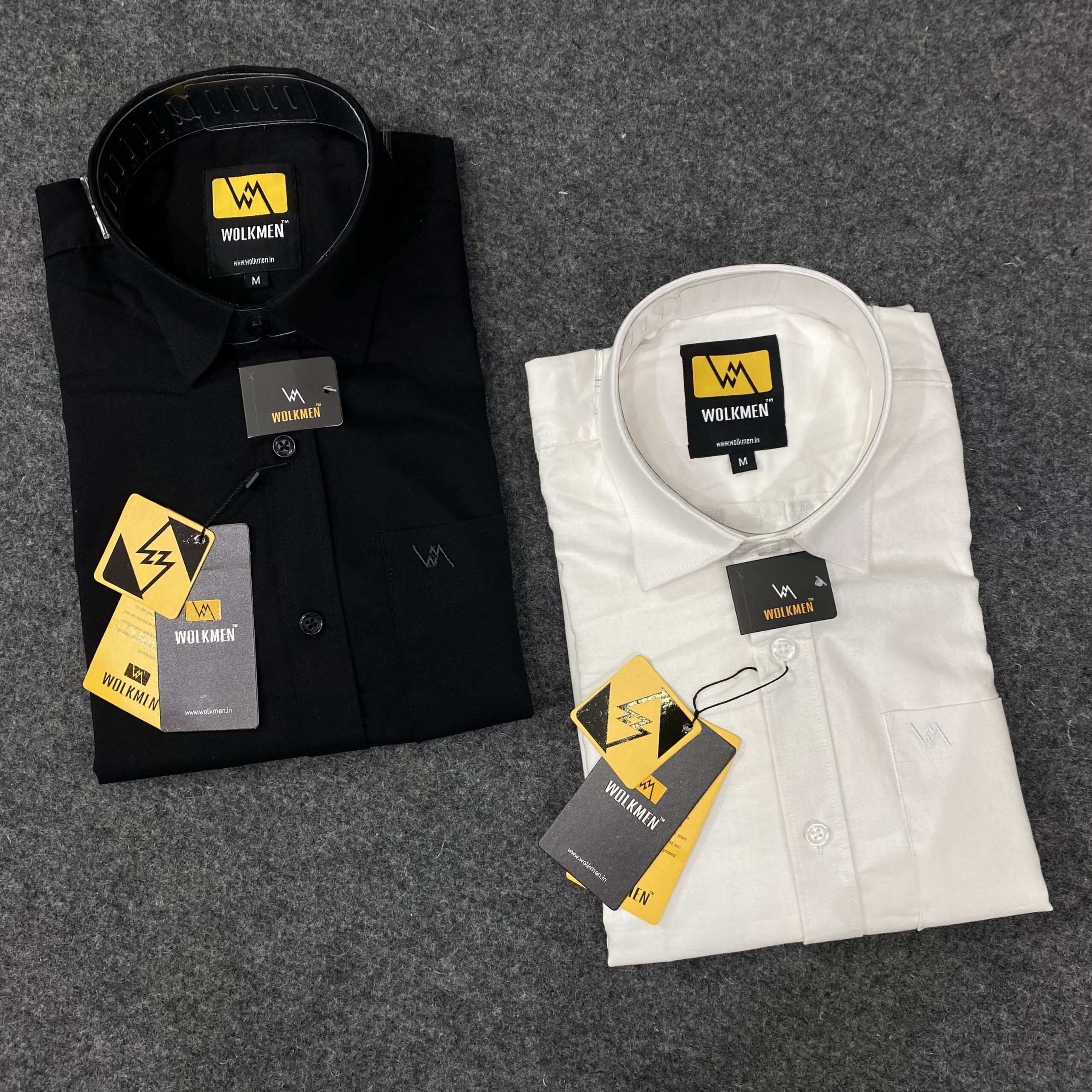 PREMIUM OXFORD COTTON BLACK WHITE PLAIN DOUBLE SHOULDER