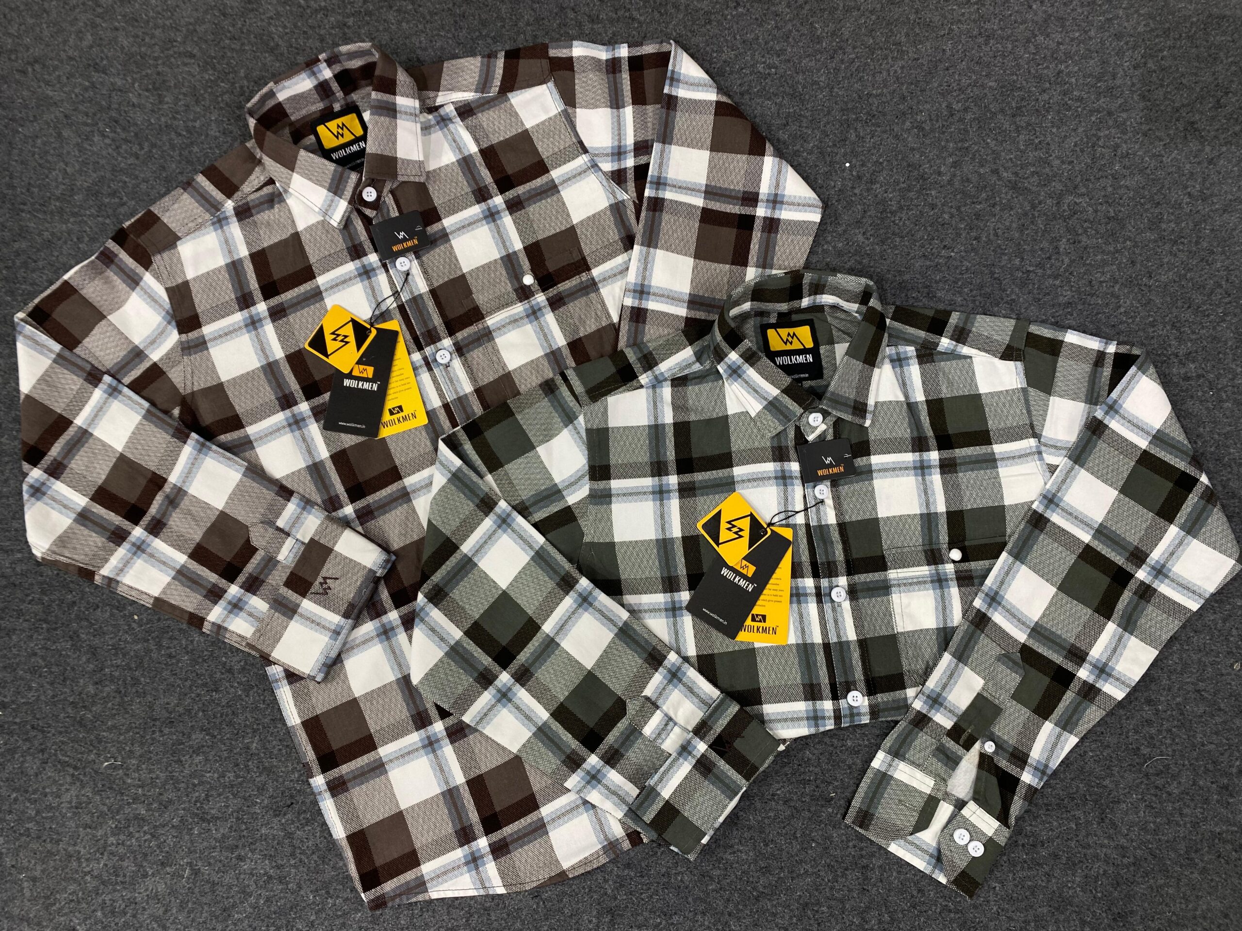 PREMIUM RFD FABRIC CHECK SHIRTS DOUBLE TEERA( SHOULDER) FULL ACCESSORIES FIVE ARTICLES S to XL SIZE