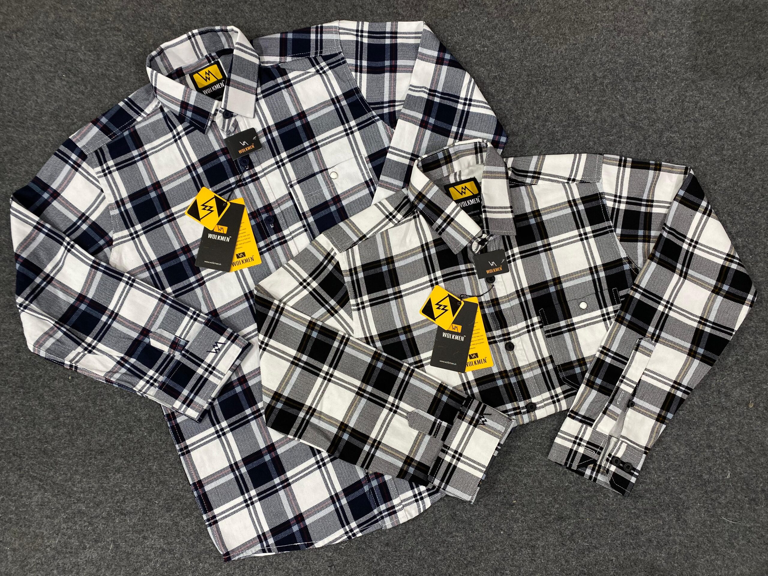 PREMIUM RFD FABRIC CHECK SHIRTS DOUBLE TEERA( SHOULDER) FULL ACCESSORIES FIVE ARTICLES S to XL SIZE