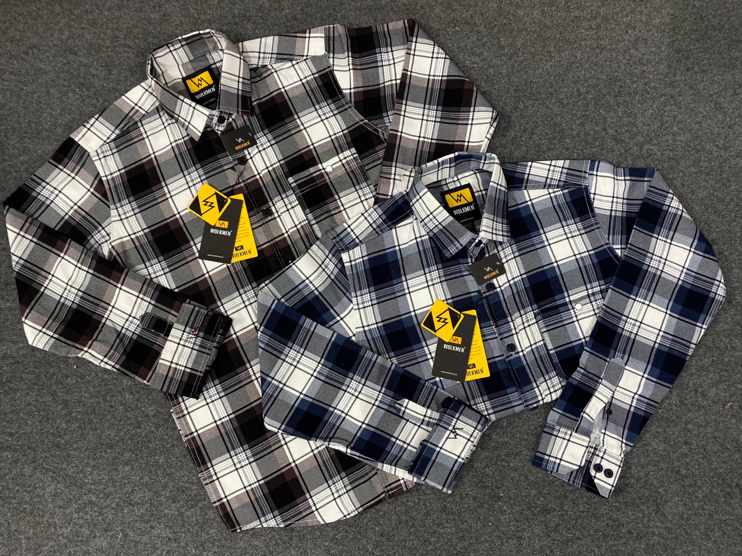 PREMIUM RFD FABRIC CHECK SHIRTS DOUBLE TEERA( SHOULDER) FULL ACCESSORIES FIVE ARTICLES S to XL SIZE
