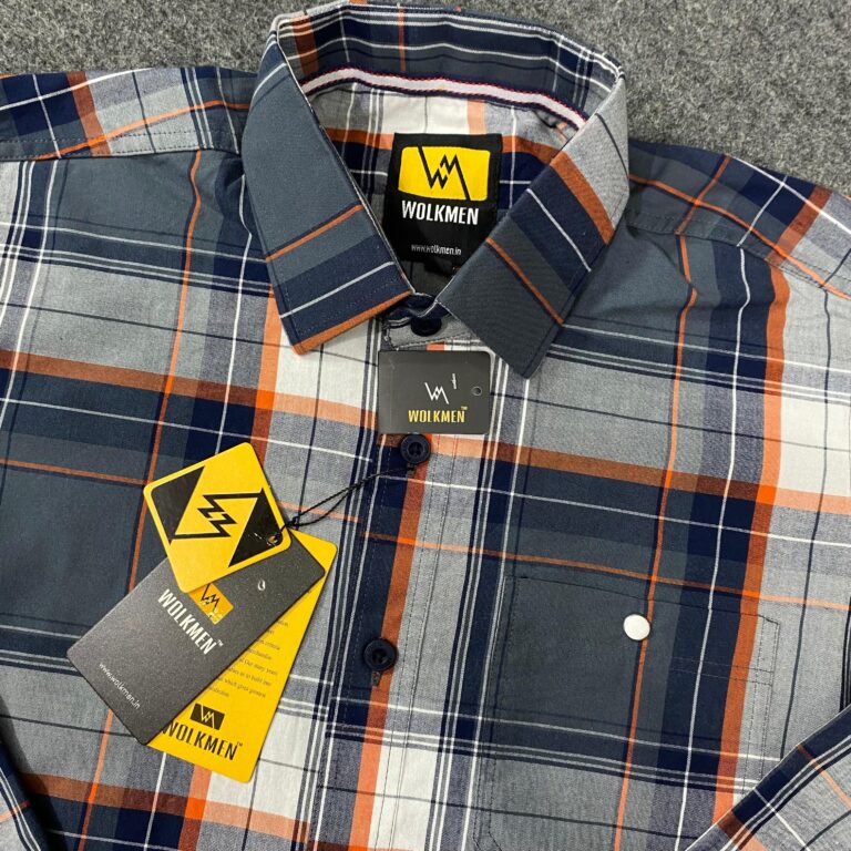 PREMIUM PAPER COTTON FABRIC CHECK SHIRT DOUBLE TEERA( SHOULDER) BACK PLATE FULL ACCESSORIES TEN ARTICLES S to XL