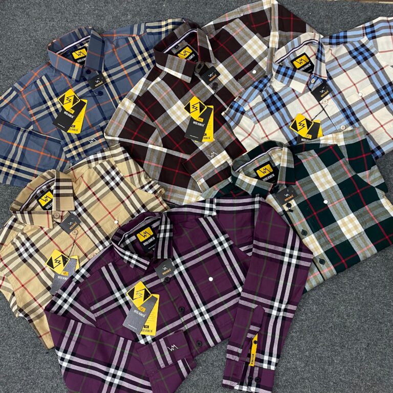 PREMIUM PAPER COTTON FABRIC CHECK SHIRT DOUBLE TEERA( SHOULDER) BACK PLATE FULL ACCESSORIES TEN ARTICLES S to XL