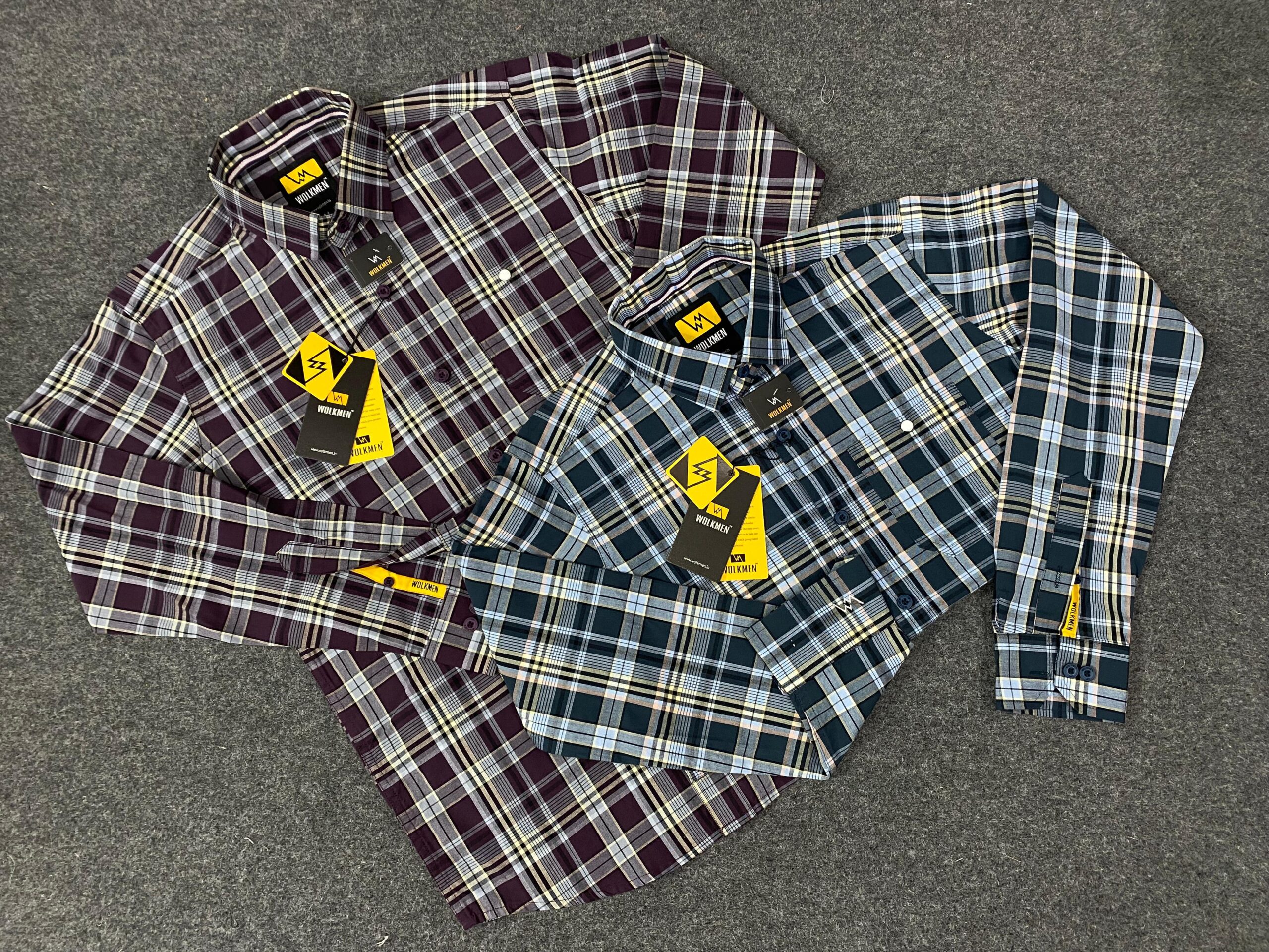 PREMIUM PAPER COTTON FABRIC CHECK SHIRT DOUBLE TEERA( SHOULDER) BACK PLATE FULL ACCESSORIES TEN ARTICLES S to XL