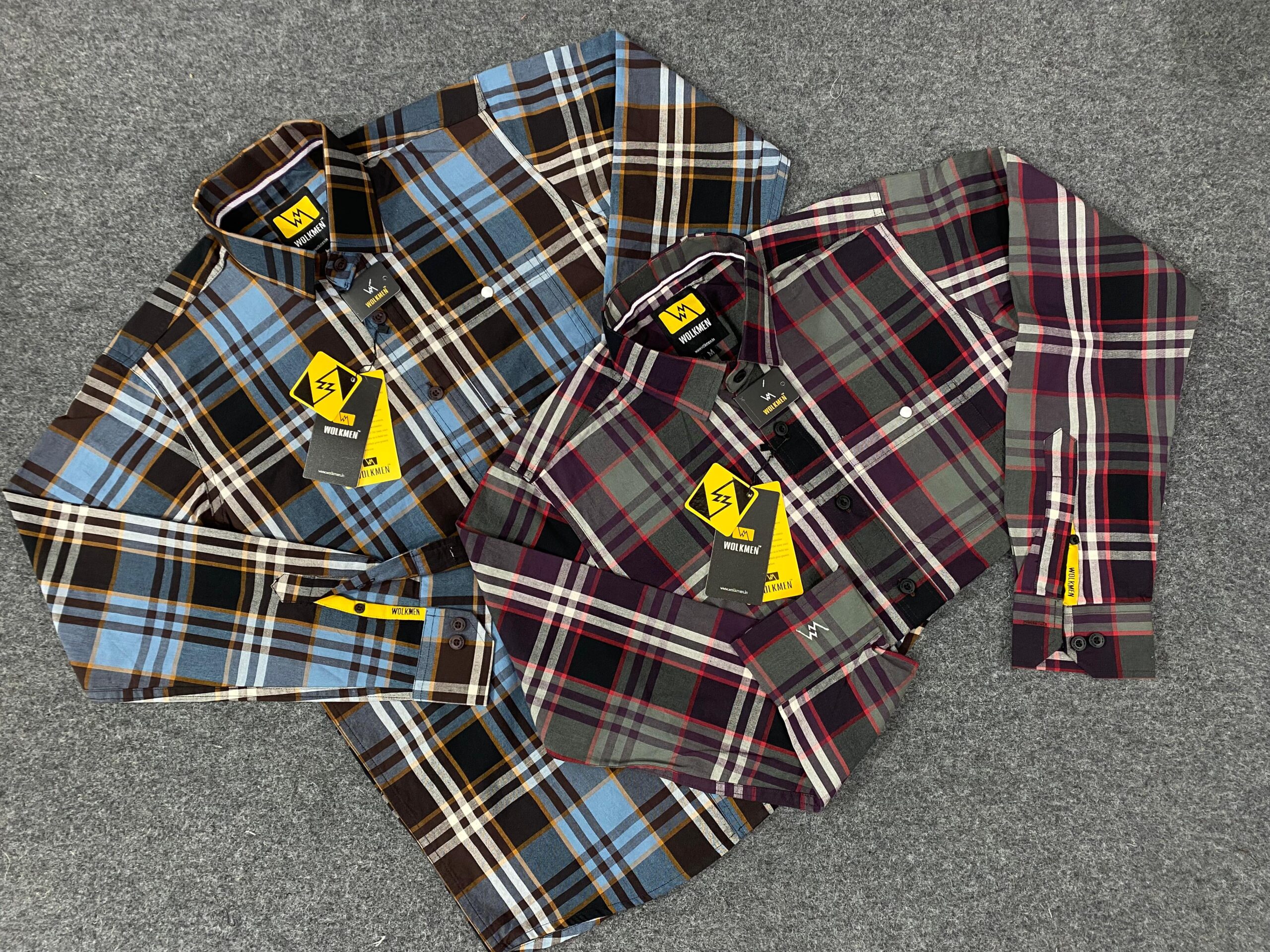 PREMIUM PAPER COTTON FABRIC CHECK SHIRT DOUBLE TEERA( SHOULDER) BACK PLATE FULL ACCESSORIES TEN ARTICLES S to XL